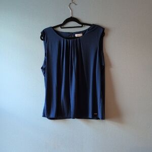Calvin Klein Collection Navy Sleeveless Blouse